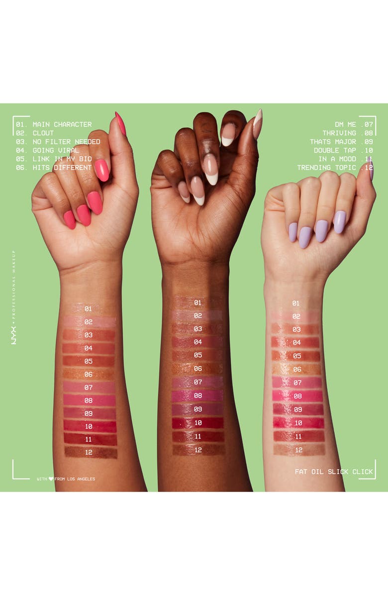 NYX PROFESSIONAL MAKEUP Fat Oil Slick Click Shiny Lip Balm, Alternate, color, Main Character
