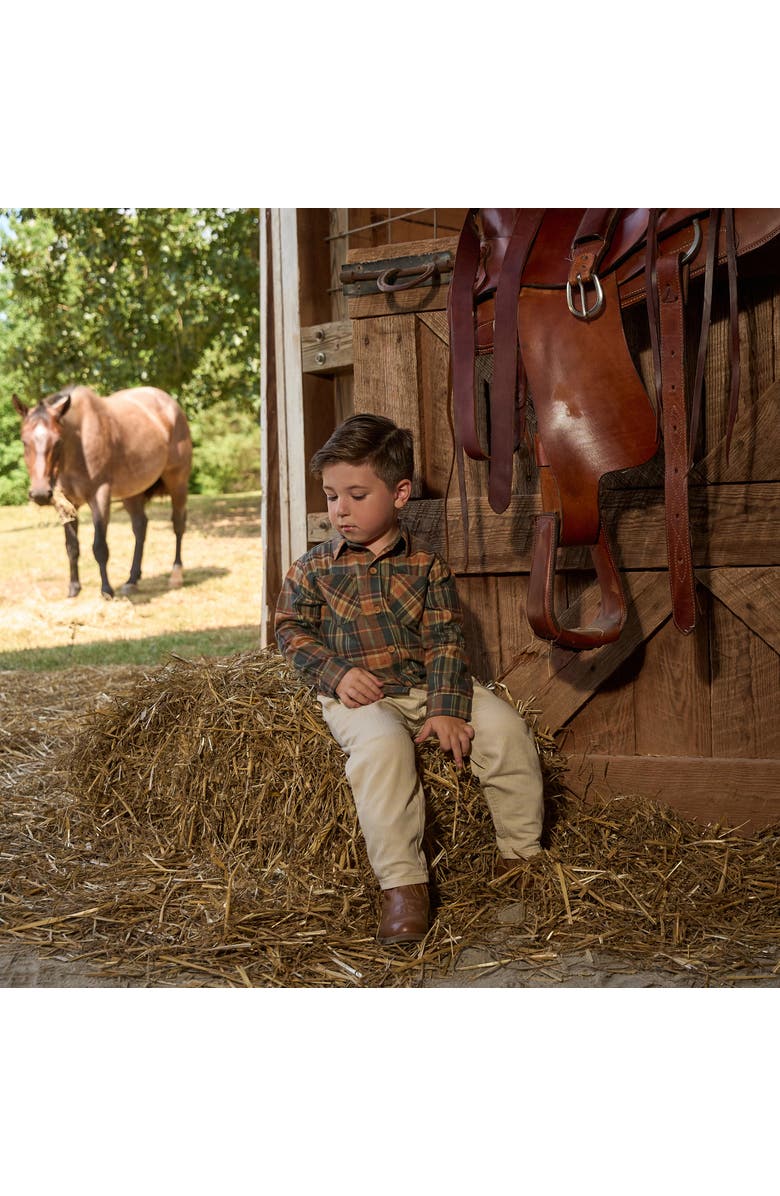 Modern Moments<sup>™</sup> by Gerber Button Down Plaid Shirt and Pant Set, Alternate, color, Brown Plaid
