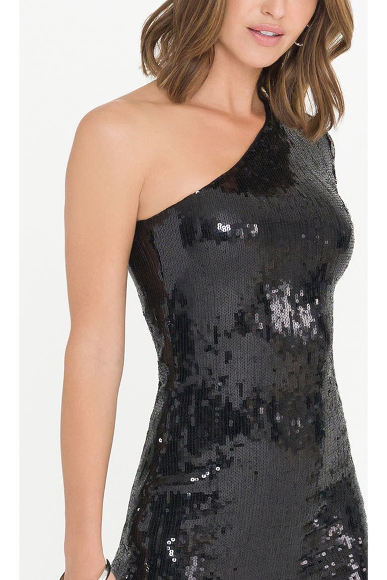 Tracie Sequin Dress, Alternate, color, Black