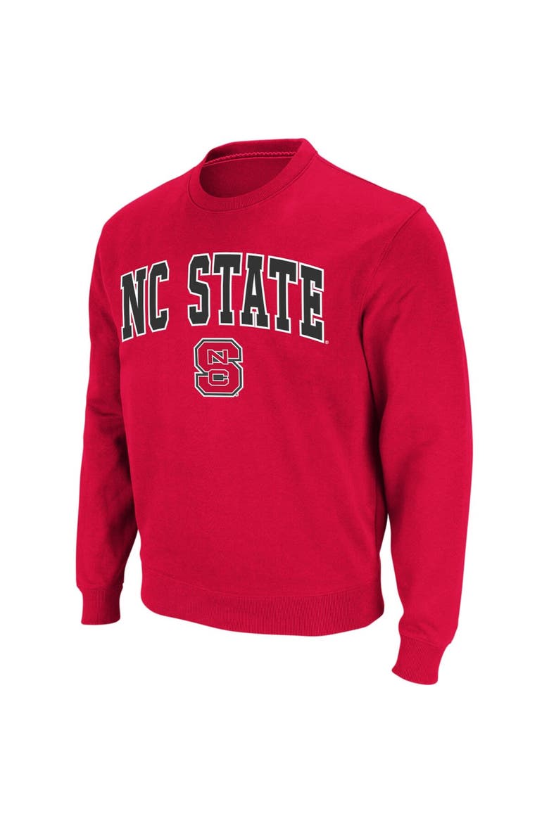 Men's Colosseum Red NC State Wolfpack Arch & Logo Crew Neck Sweatshirt, Main, color, Red