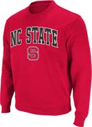 COLOSSEUM Men's Colosseum Red NC State Wolfpack Arch & Logo Crew Neck Sweatshirt
