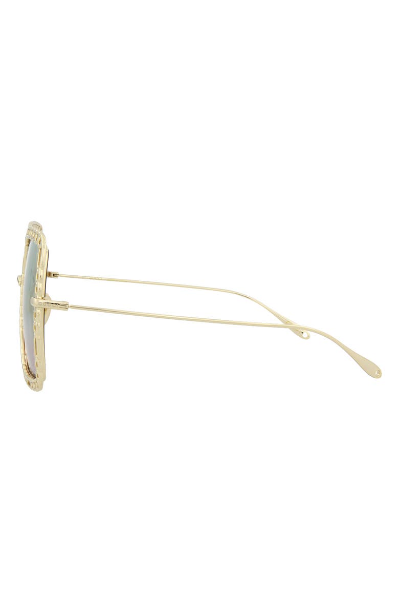 Gucci 57mm Oversize Square Sunglasses, Alternate, color, Gold Gold Light Blue