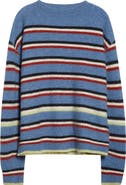 ZANKOV Halas Stripe Rib Merino Wool & Cashmere Crewneck Sweater