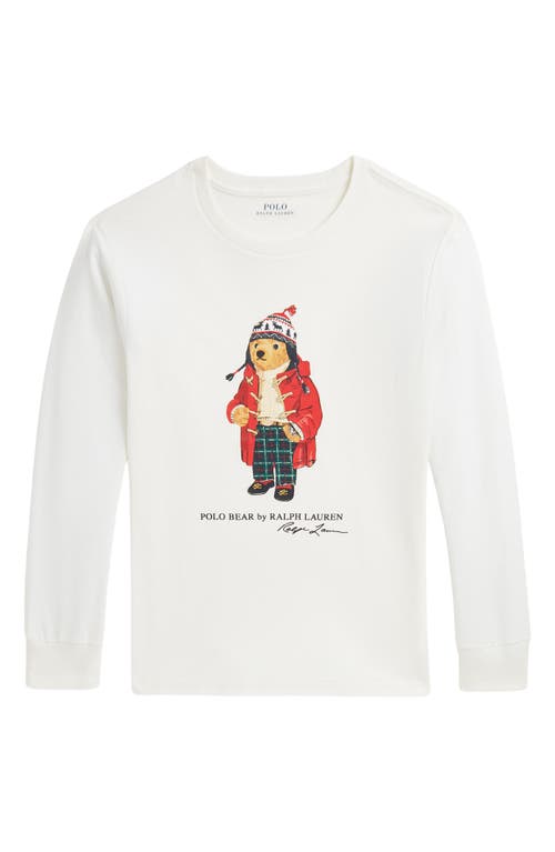 Ralph Lauren Kids' Long Sleeve Jersey Graphic T-Shirt in Nevis Bear 