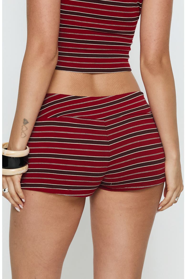 Veyona Stripe Micro Shorts, Alternate, color, RED STRIPE