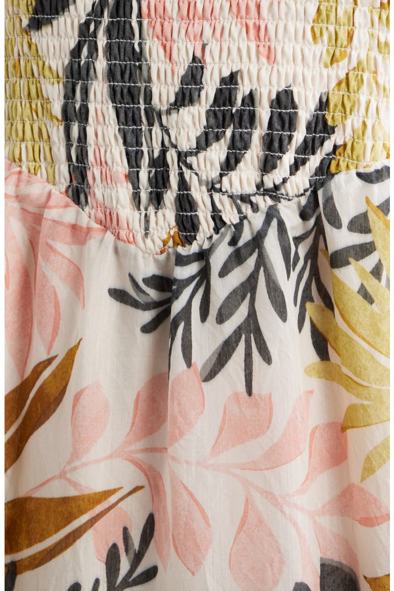 Smocked Sleeveless Maxi Dress, Alternate, color, IVORY MULTI