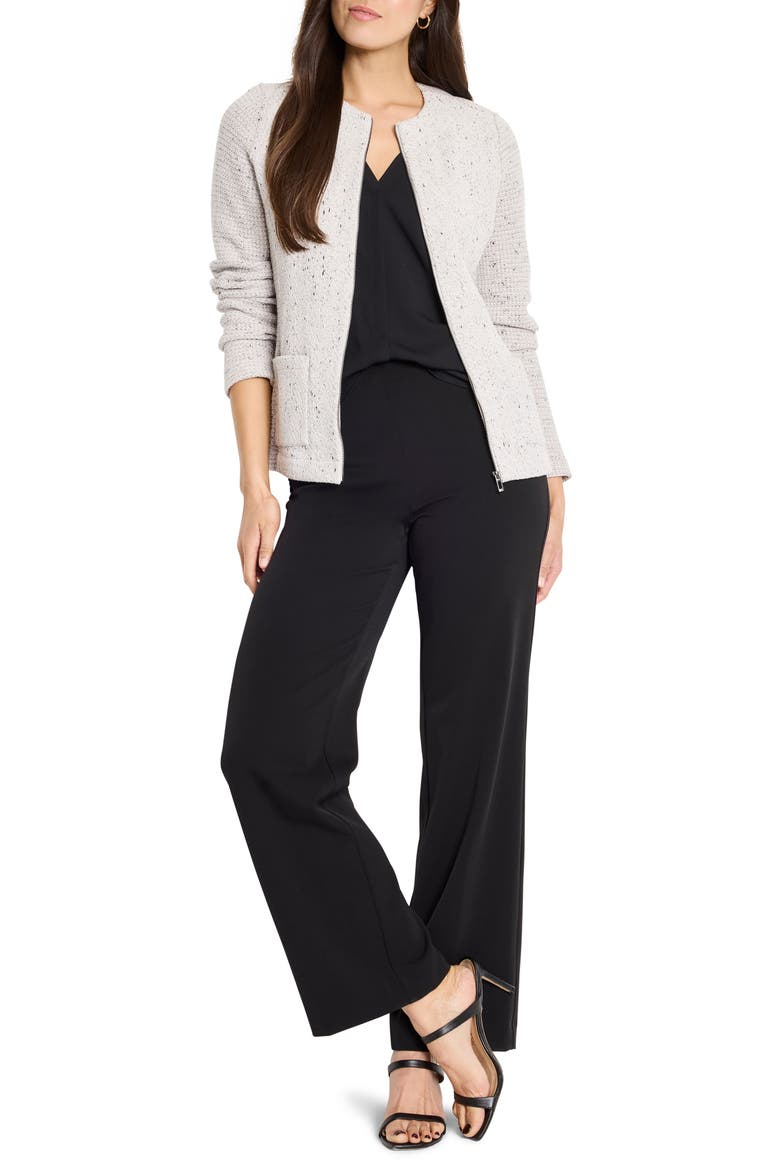 Knit & Woven Zip Front Jacket, Alternate, color, SUGAR COOKIE