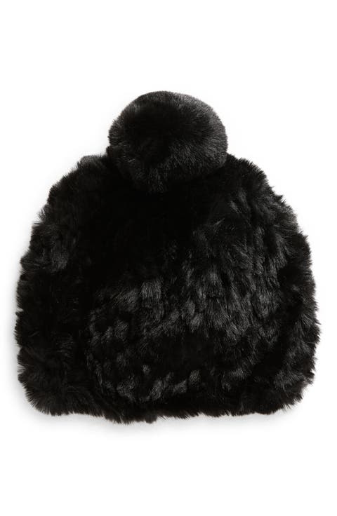 Faux Fur Beanie with Pompom