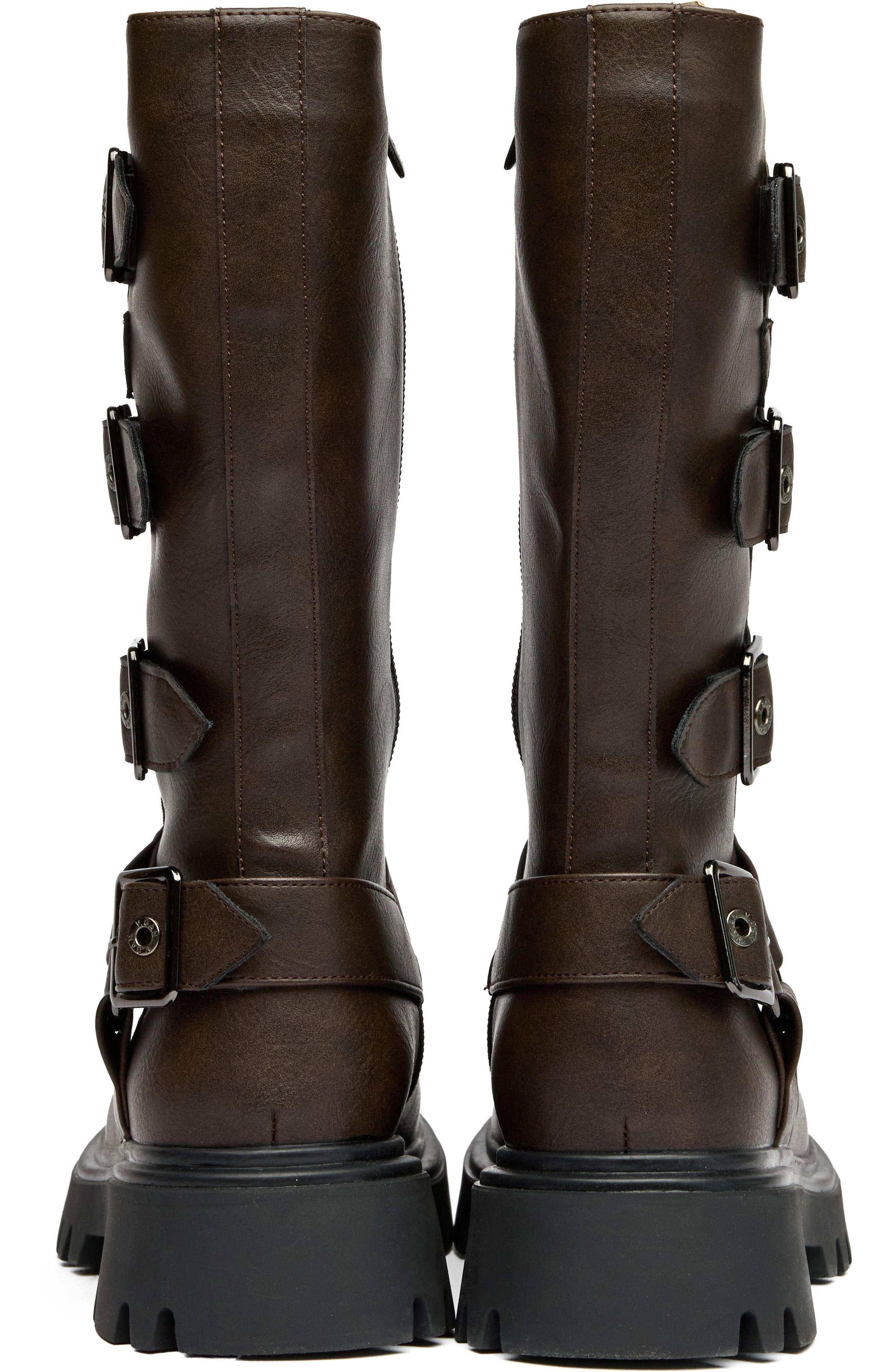 Cosmic Biker Boots, Alternate, color, BROWN