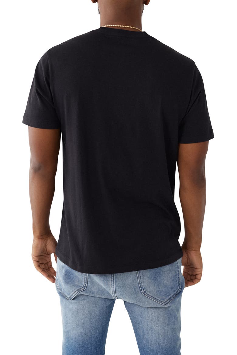 Stacked Logo Cotton Graphic Tee, Alternate, color, JET BLACK
