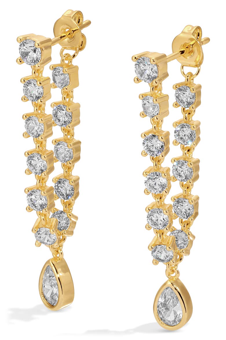 Stephie Bezel Front/Back Earrings, Alternate, color, GOLD