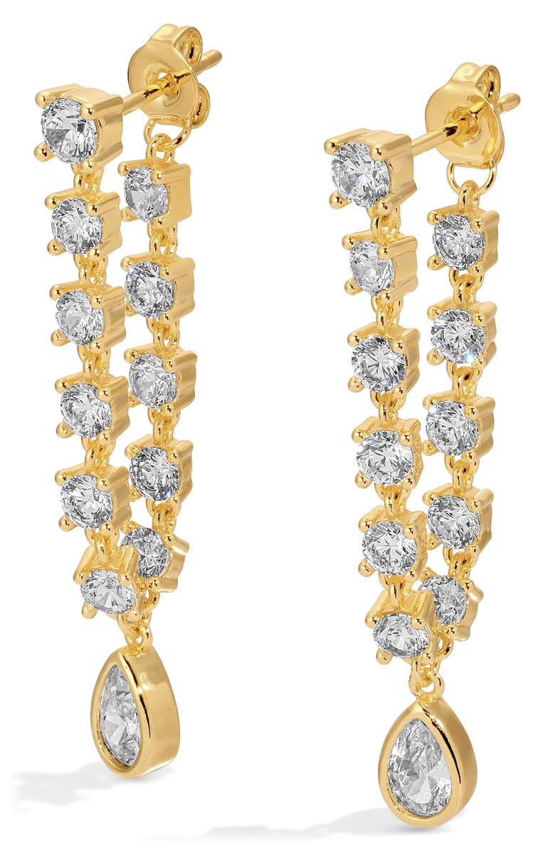 LILI CLASPE Stephie Bezel Front/Back Earrings, Alternate, color, Gold