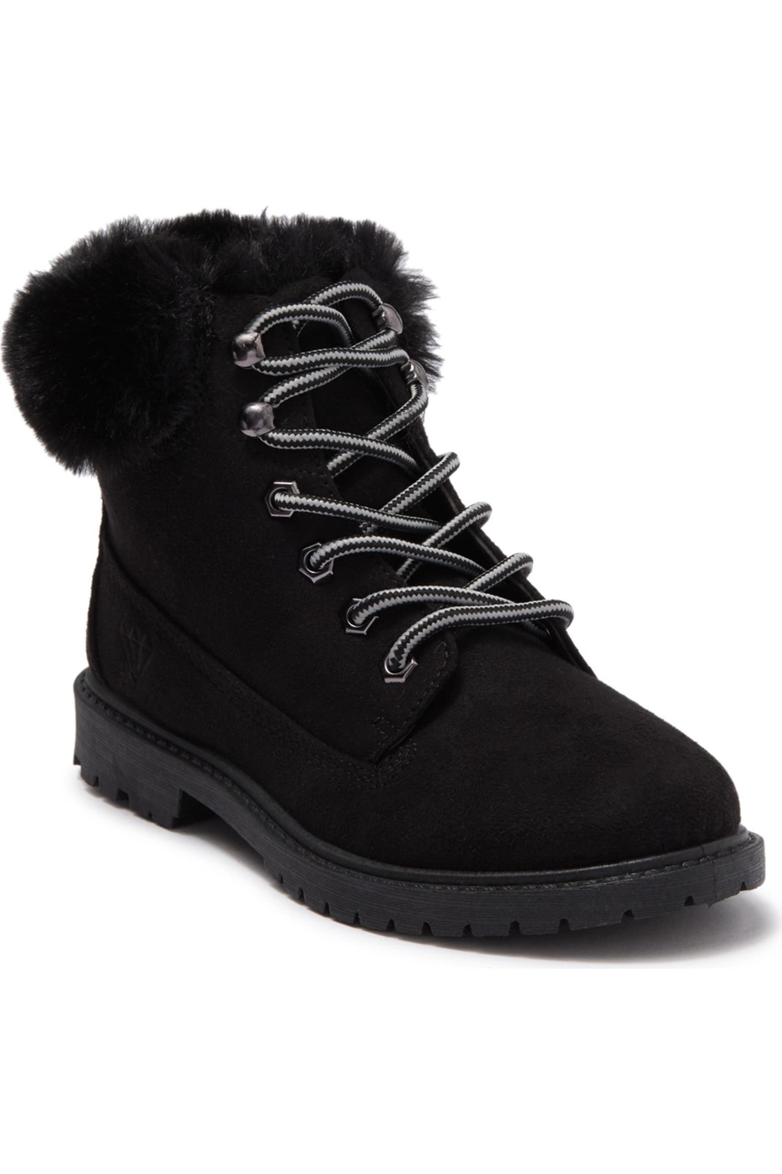 Furry Storage Rack ZIGIny Faux Fur Cuff Lace Up Boot (Women) | Nordstromrack