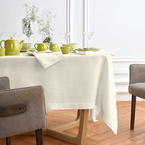 Linen Tablecloth for Dining Table, Holiday and Everyday Table Decor - Sonoma