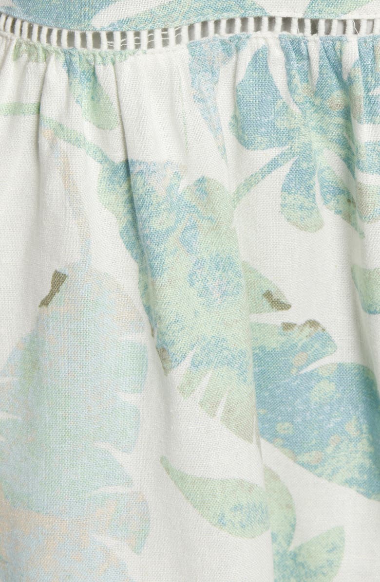 BTFL-life Leaf Print Minidress, Alternate, color, Sage