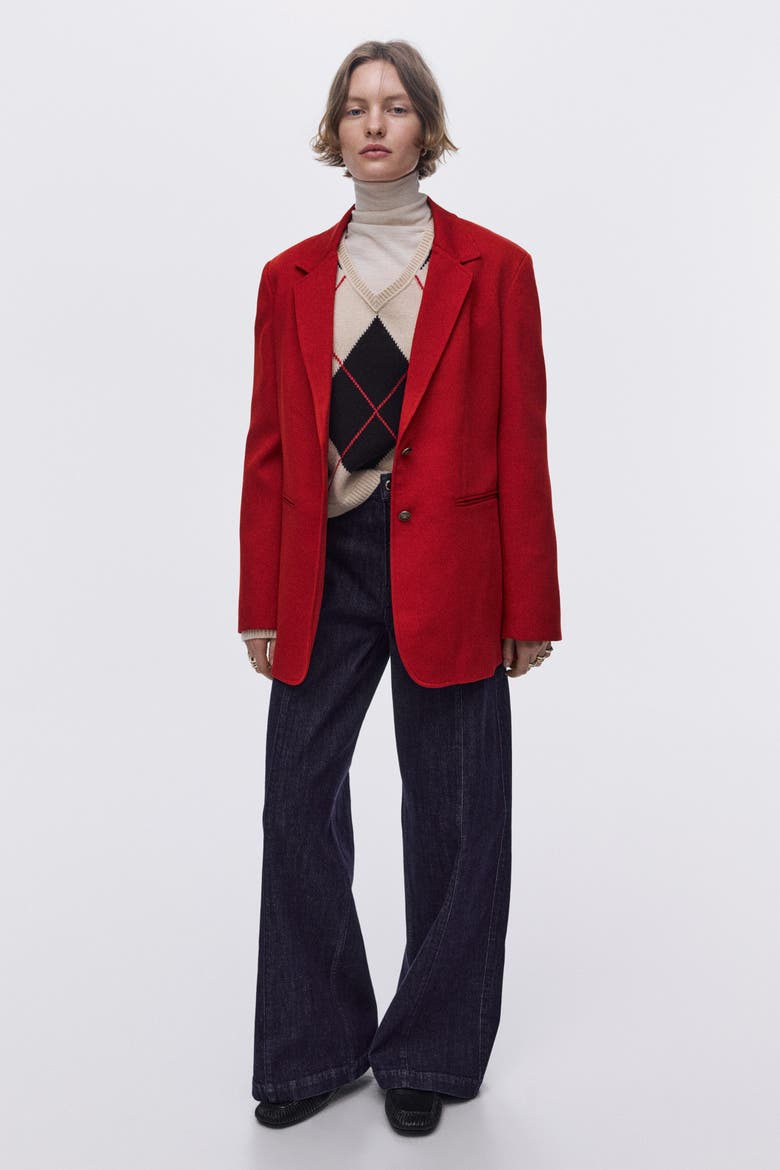 Single-breasted Blazer, Alternate, color, Red