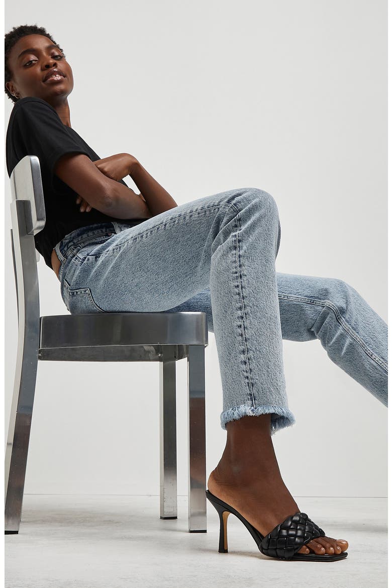 Jaxx High Waist Straight Leg Jeans, Alternate, color, MED DENIM
