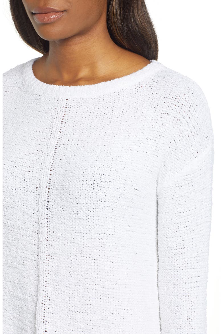 Button Back Sweater, Alternate, color, WHITE