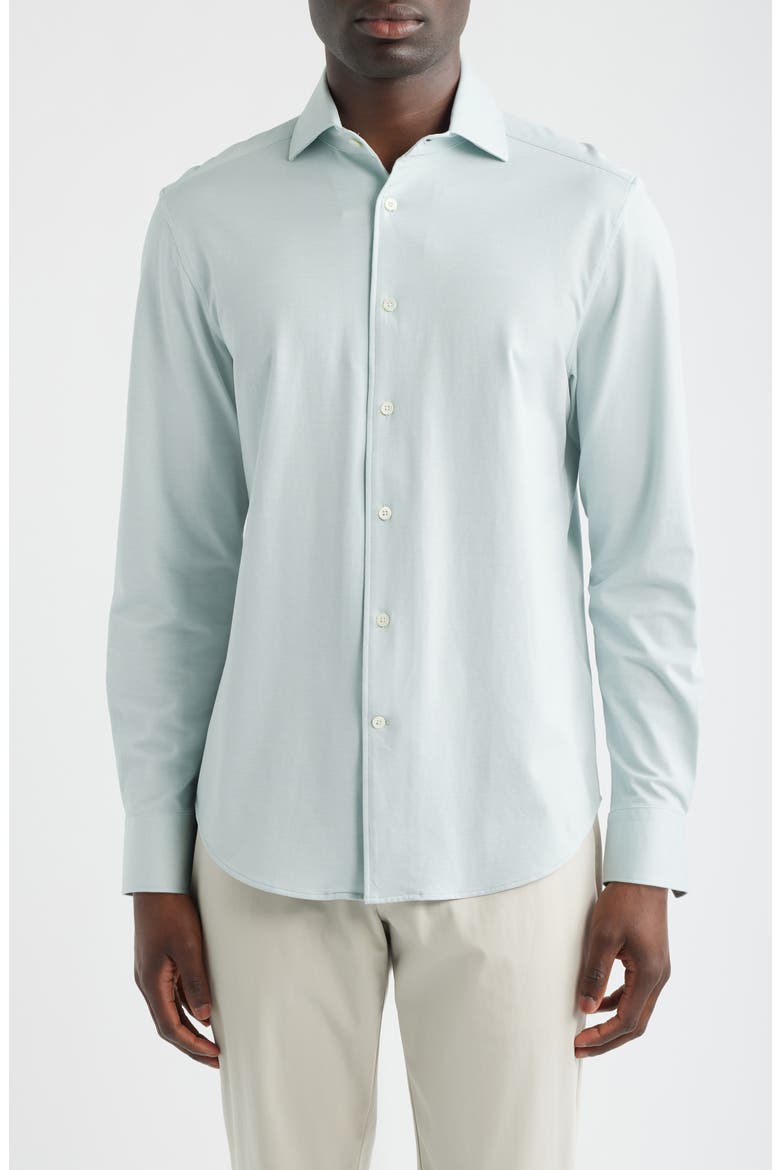 Devon OoohCotton® Button-Up Shirt, Main, color, SEAFOAM