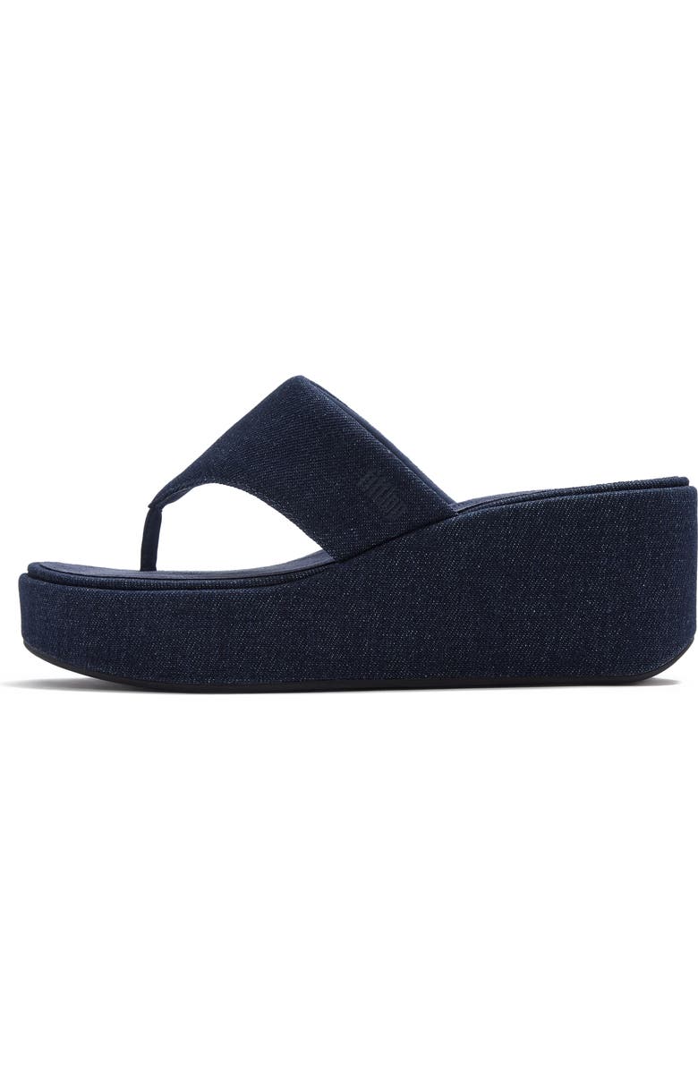 FitFlop Platfforms Den Wedge Toe-Post, Alternate, color, Dark Denim