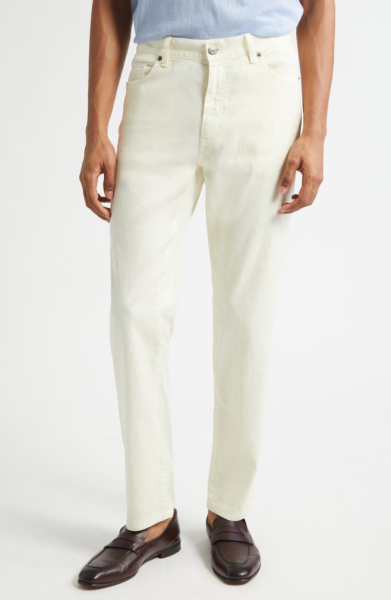 ZEGNA City Fit Stretch Jeans, Main, color, Light Yellow Solid