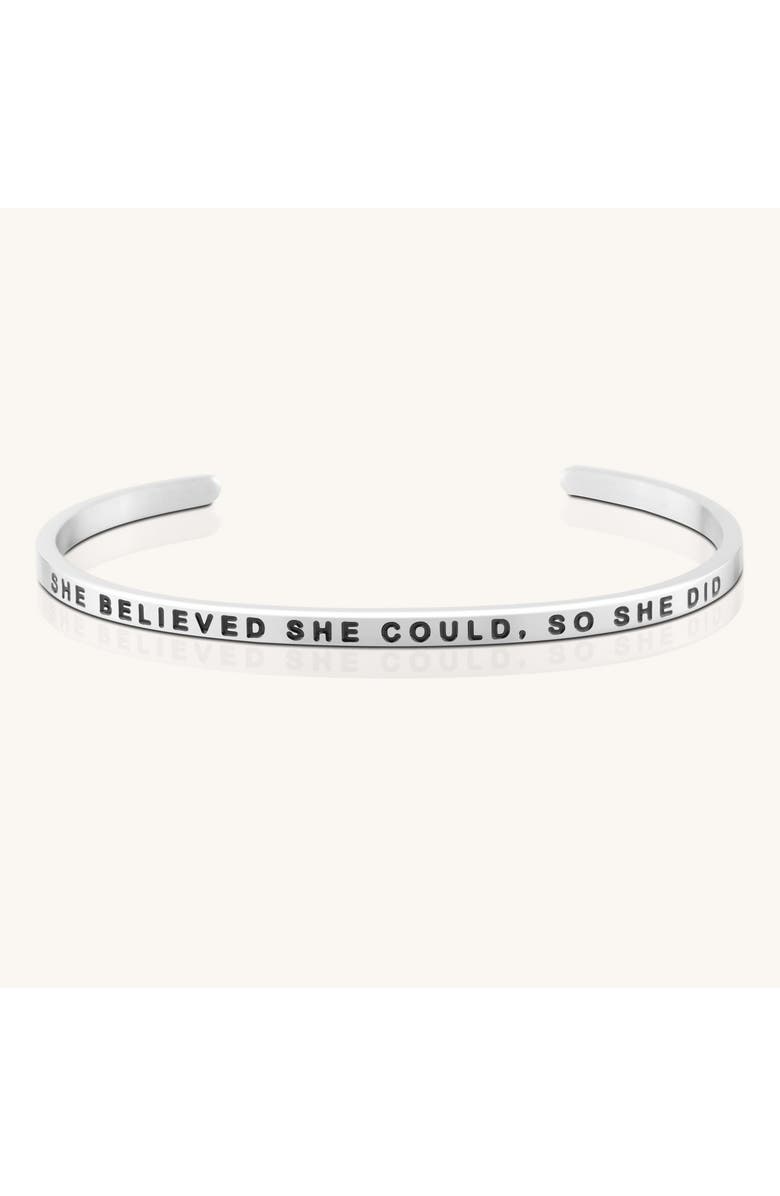 Mantra She Believed She Could, So She Did bracelet, Main, color, Silver