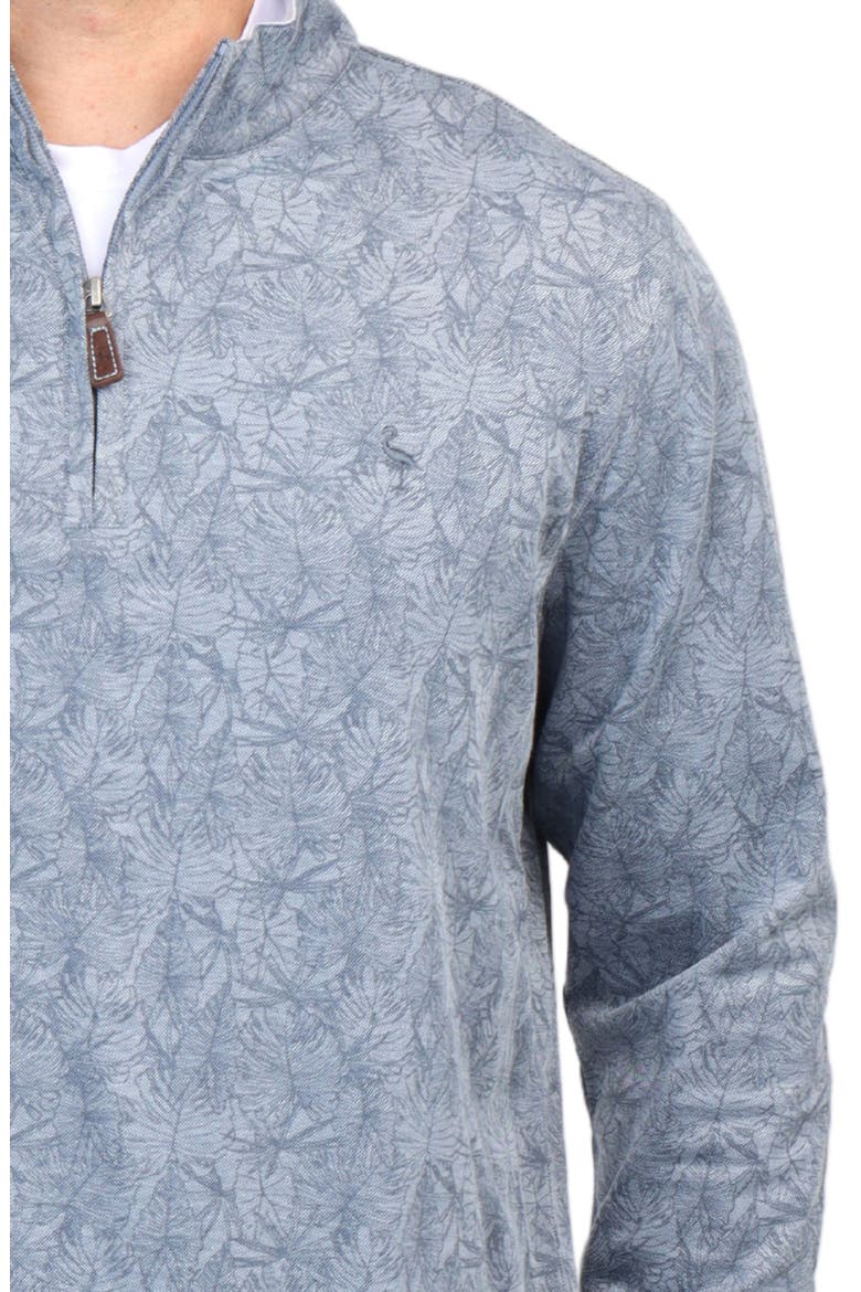 Tonal Tropical Print Micro Pique Pullover, Alternate, color, NAVY