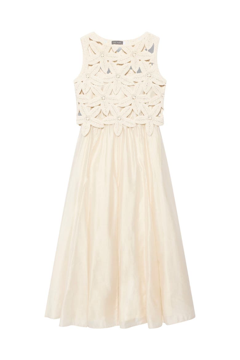 Cotton Blend Sleeveless Crochet Maxi Dress, Alternate, color, Cream