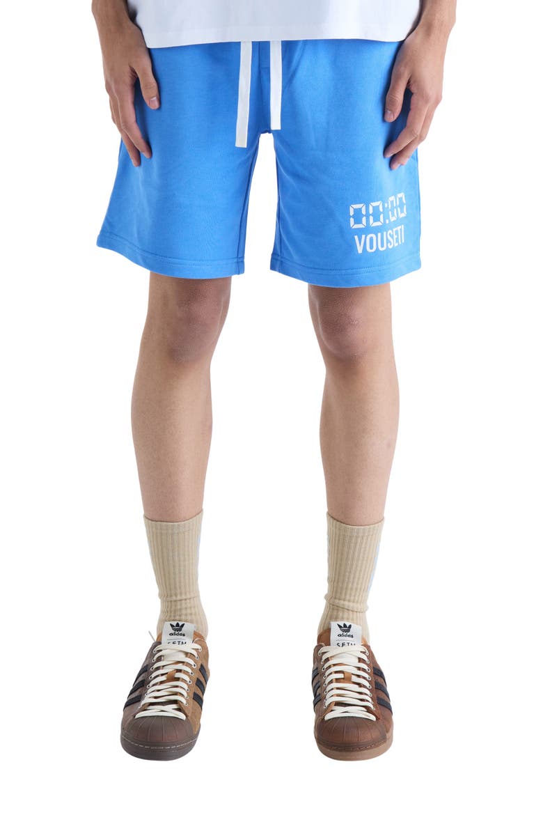 Us Against Time Cotton Fleece Drawstring Shorts, Main, color, BRIGHT BLUE
