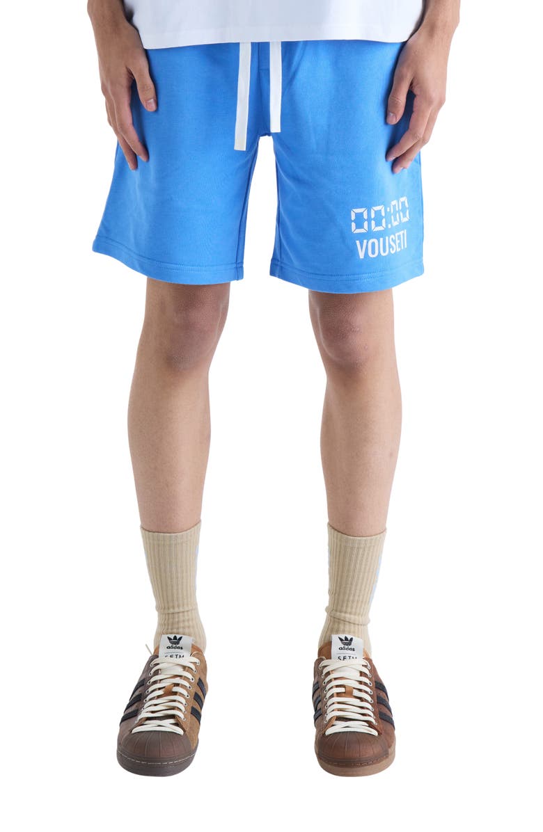 VOUSETI Us Against Time Cotton Fleece Drawstring Shorts, Main, color, 