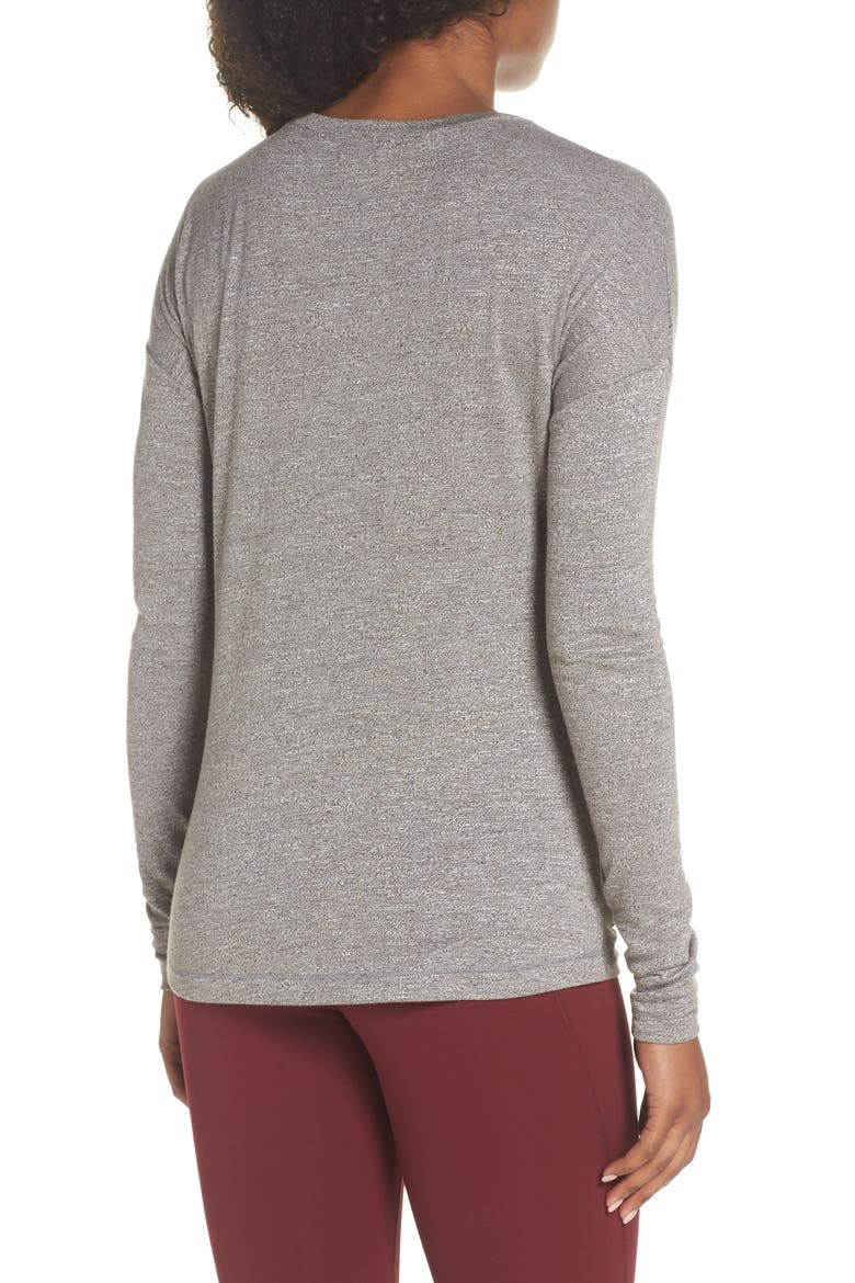 So Graceful Ruched Tee, Alternate, color, GREY DARK HEATHER