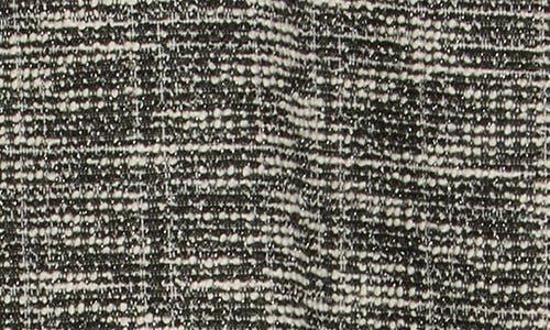 Ellen Tracy Short Sleeve Dropped Waist Pleated Tweed Dress In Black