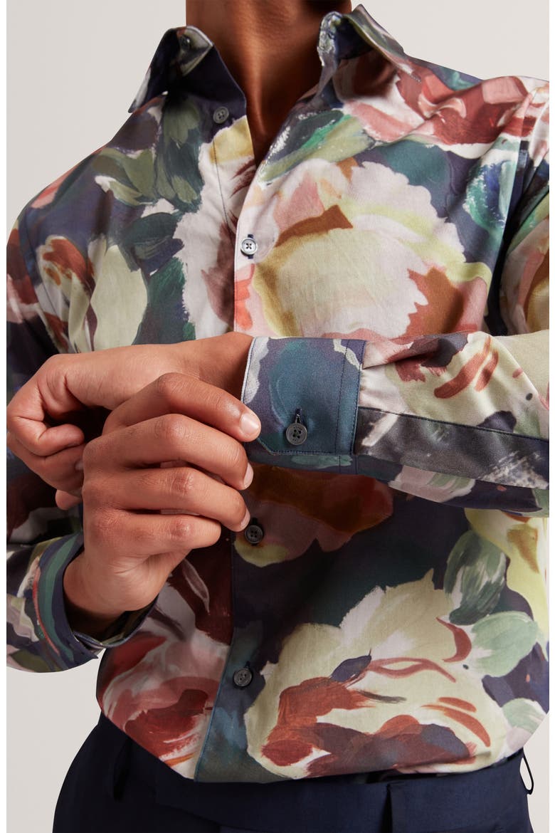 Brynhil Print Cotton Button-Up Shirt, Alternate, color, MULTICOLORED
