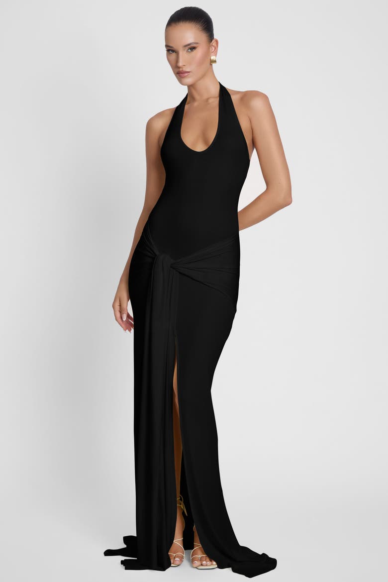 halter neck jersey maxi dress Jersey Halter Maxi Dress