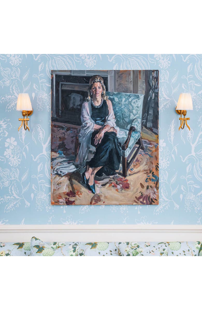 Mrs. Alice Marilyn Bow Rechargeable Wall Light, Alternate, color, Brass