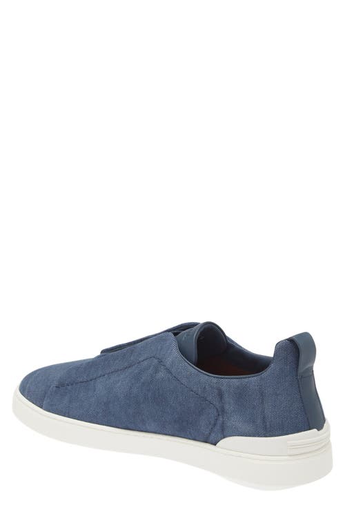 Zegna Low Top Sneakers Contrast Sole In Blue