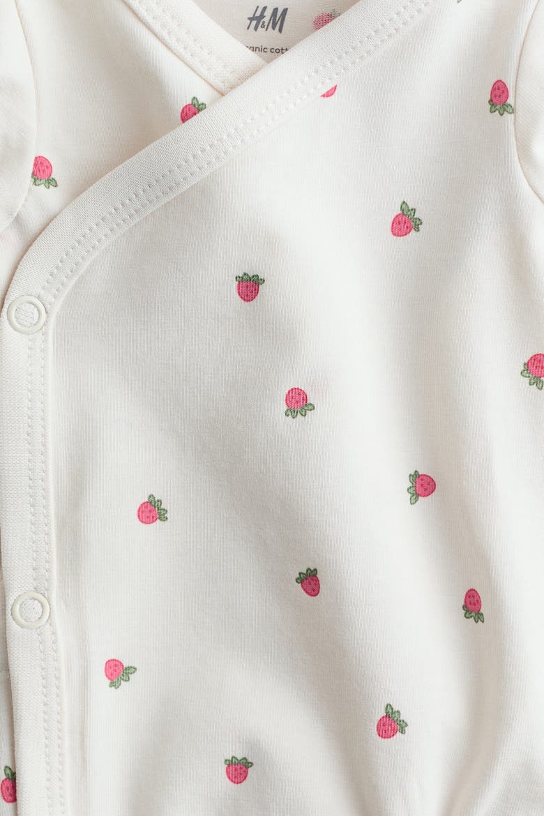 5-pack Wrapover Bodysuits, Alternate, color, Cream/strawberries