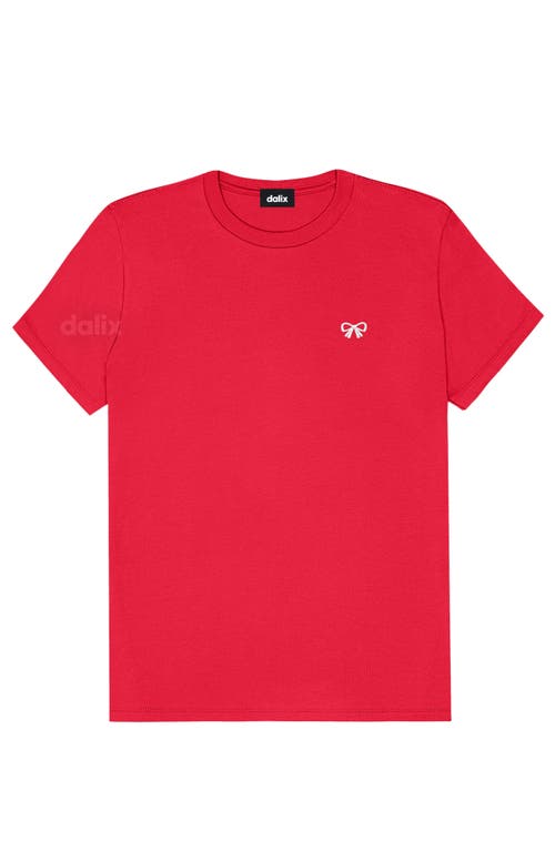 Dalix Womens Bow Jersey Tee In Red
