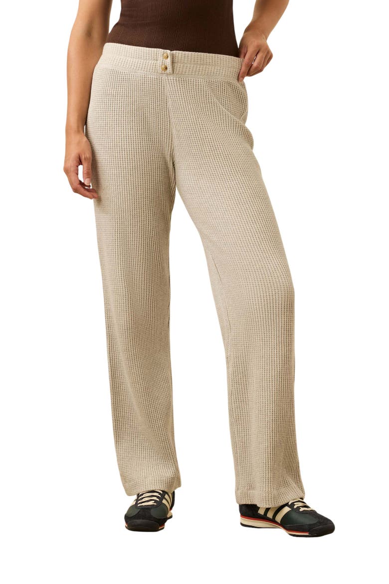Après Organic Cotton Waffle Pants, Main, color, LIGHT GREY HEATHER