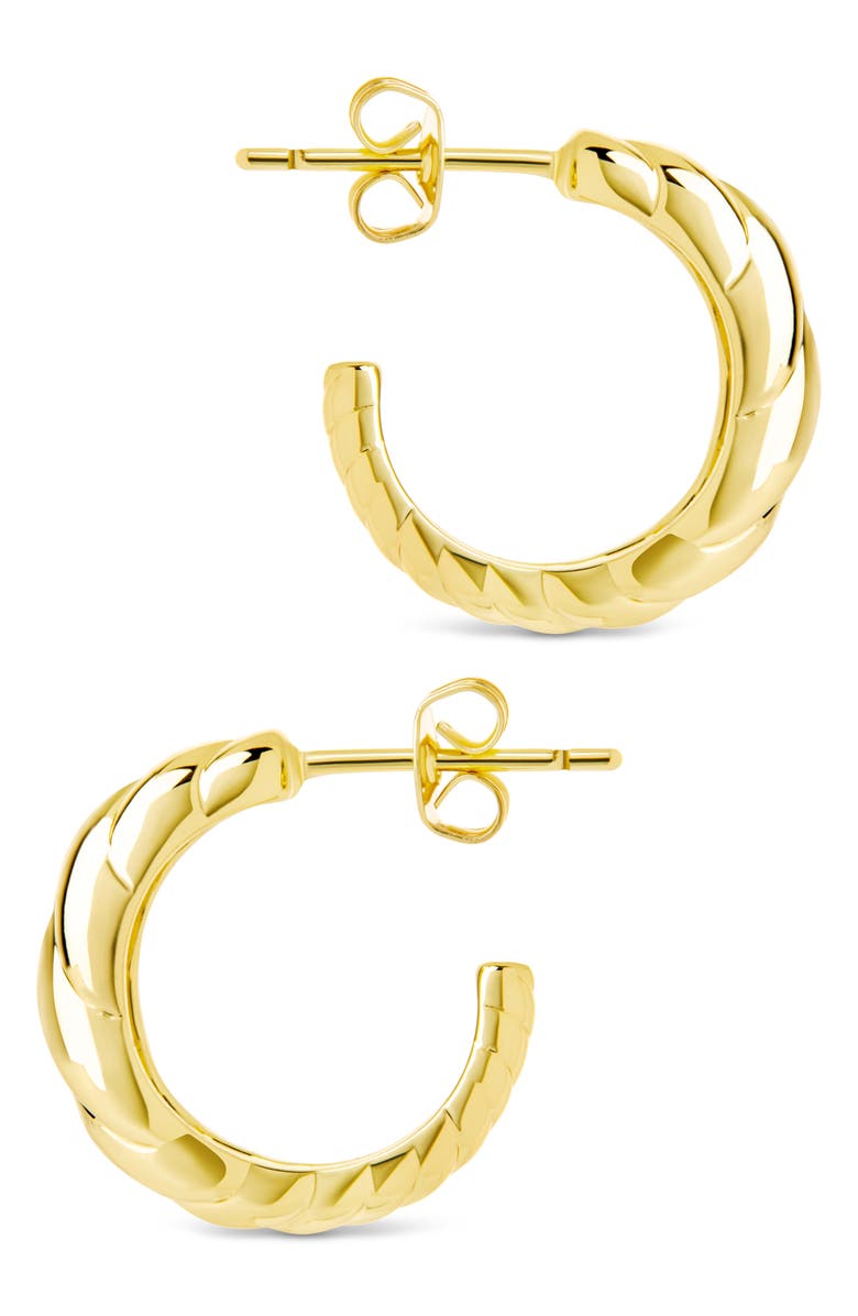 Sterling Forever Preston Tapered Croissant Hoop Earrings, Alternate, color, Gold