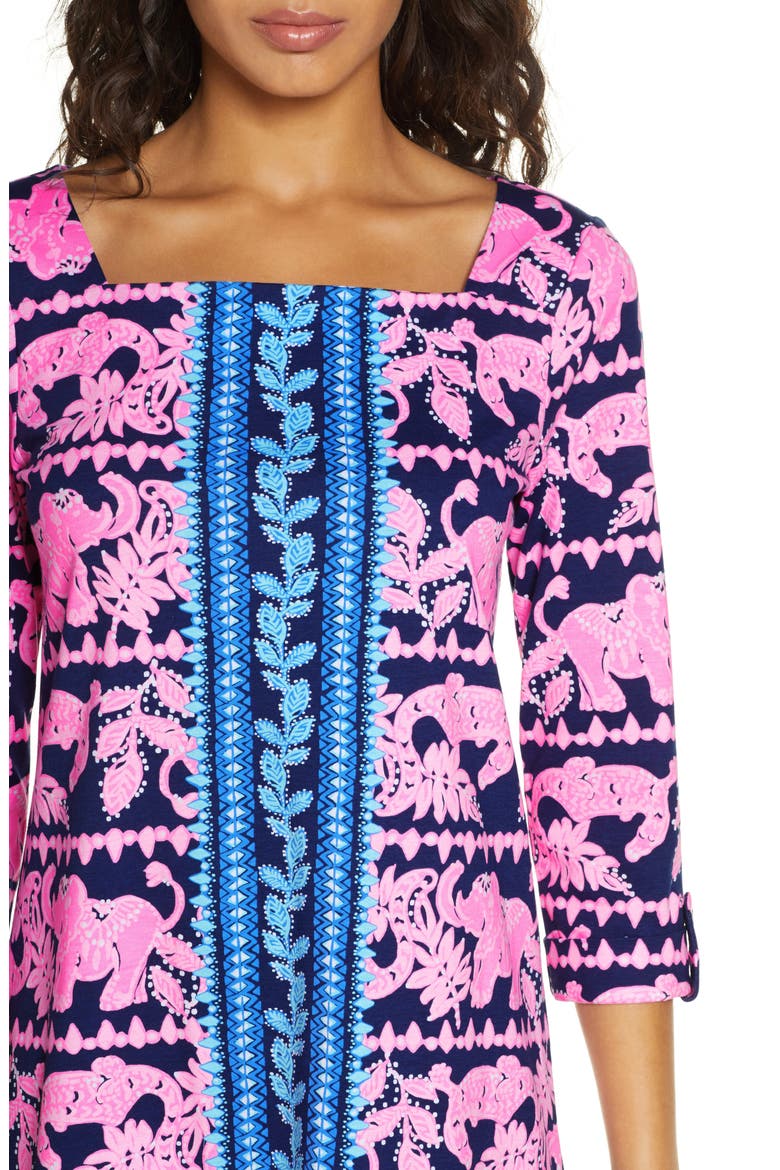 Bailee Print Floral Shift Dress, Alternate, color, HI TIDE NVY PERF PAIR ENG DRS