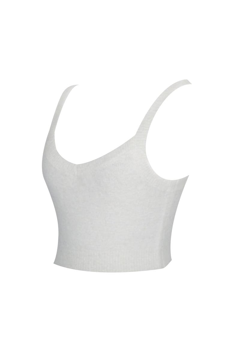 Selene Wool-Blend Ribbed Knit V-Neck Top, Alternate, color, White