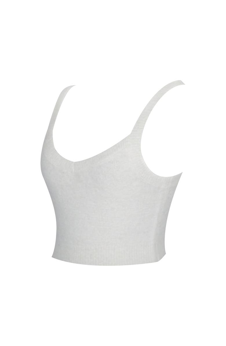 Miss Circle Selene Wool-Blend Ribbed Knit V-Neck Top, Alternate, color, White