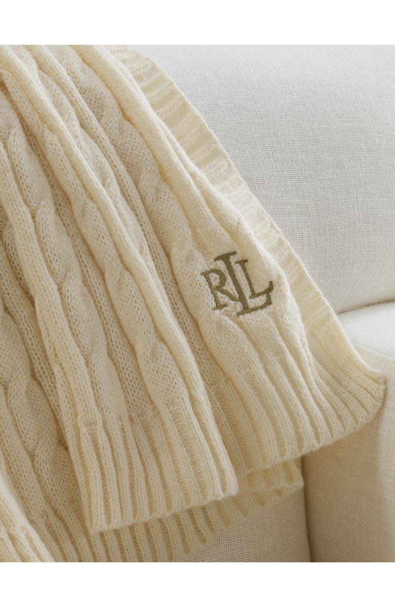 Lauren Ralph Lauren Jamie Throw Blanket, Alternate, color, True Cream