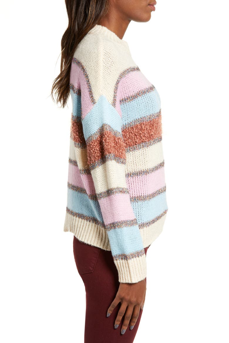 Stripe Sweater, Alternate, color, MULTI STRIPE/ OFF WHITE