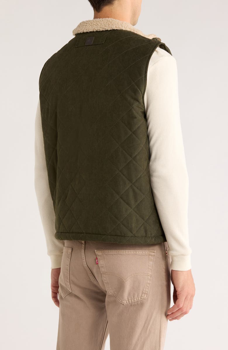 Rainforest Faux Shearling Lined Quilted Vest, Alternate, color, Forest