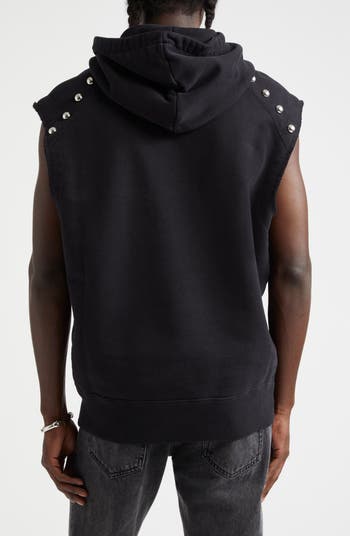 McQueen Studded Skull Patch Sleeveless Hoodie | Nordstrom