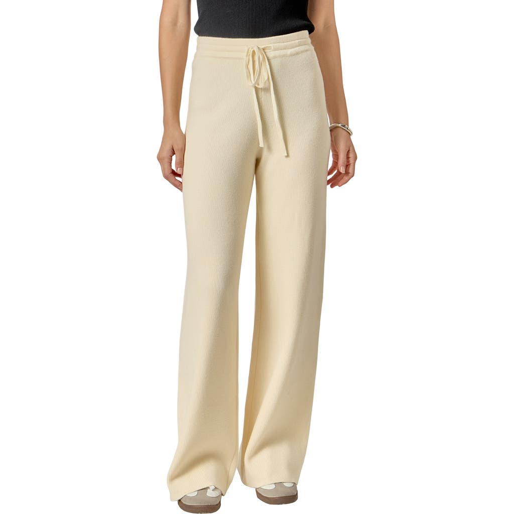 English Factory Rib Drawstring Waist Knit Pants In Green