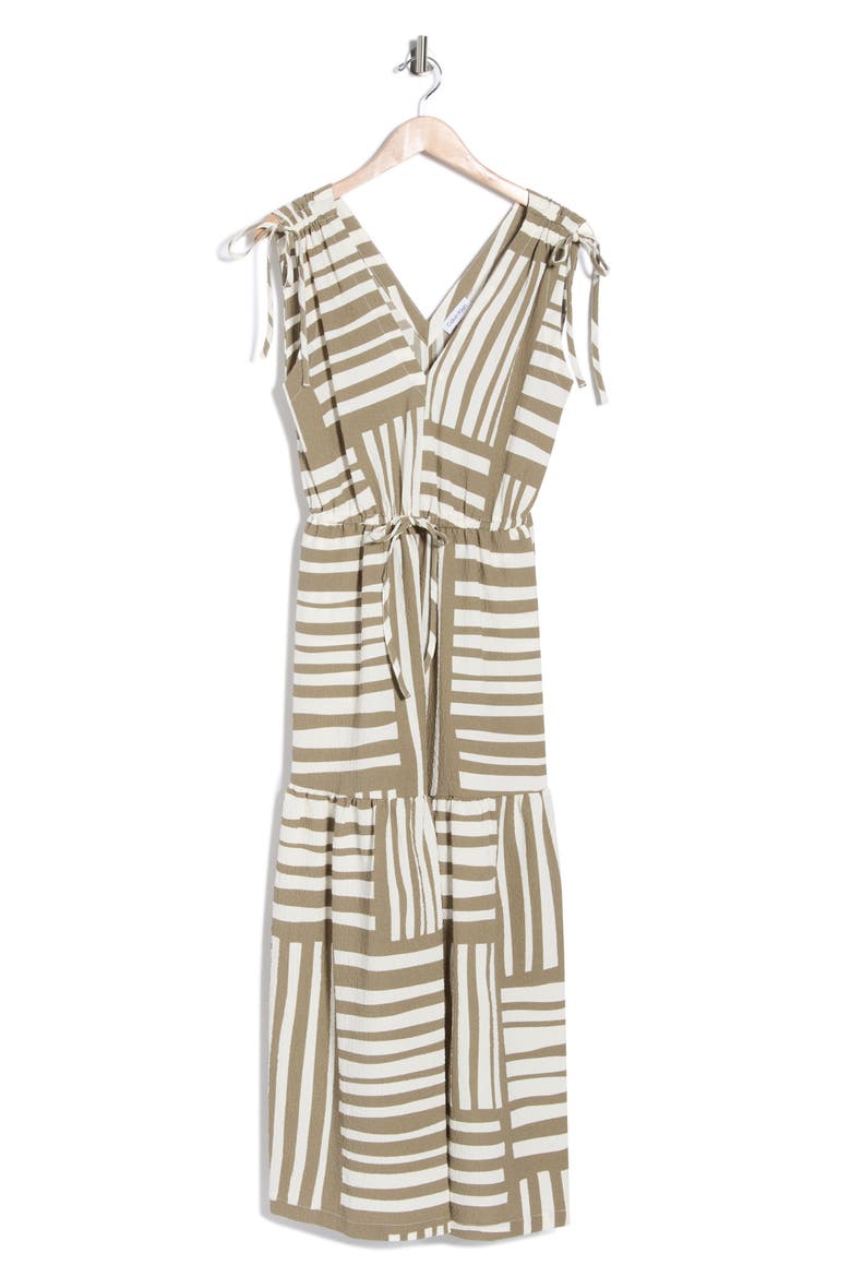 Gauz A-Line Maxi Dress, Alternate, color, LIGHT OLIVE/ CREAM
