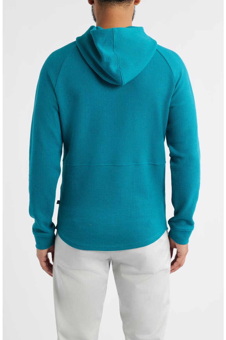 Luke Hooded Cotton Blend Performance Pullover, Alternate, color, DEEP-LAKE